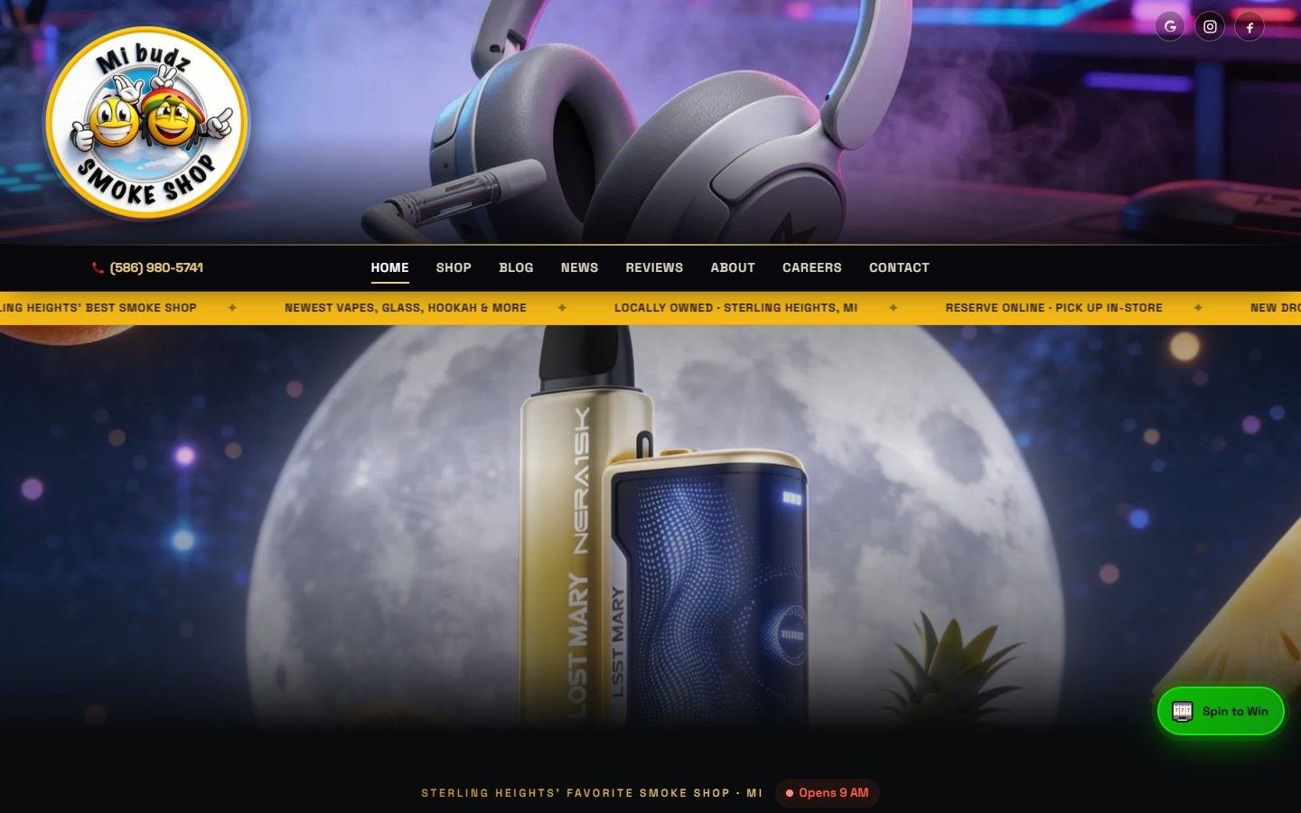 Mi Budz website on a laptop