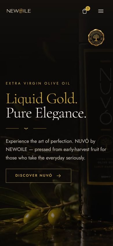 NEWOILE website on a phone