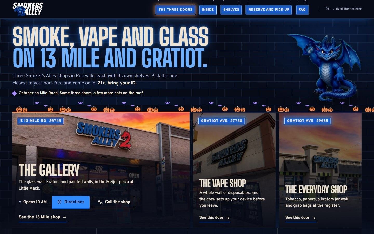 Smoker&rsquo;s Alley website on a laptop